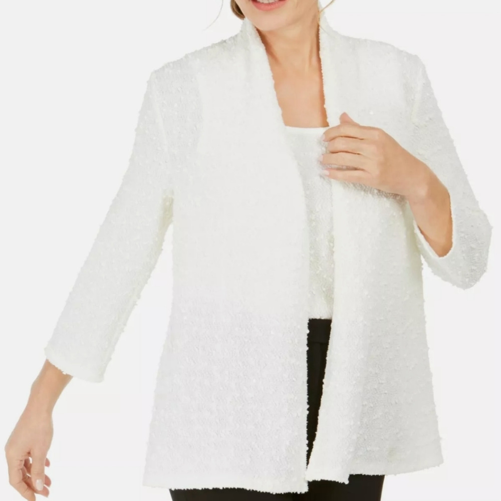 Kasper Petite Large Textured Sequined Jacket - Picture 1 of 3